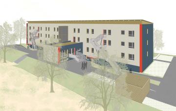 Ansicht Nord : Umbau ehemalige Schule zu einem Mehrgenerationenhaus