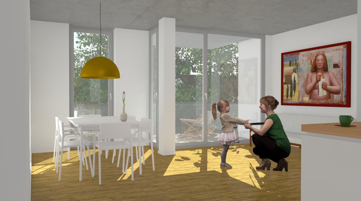 Wohnraum mit Möblierung im 3. OG (Skizze)